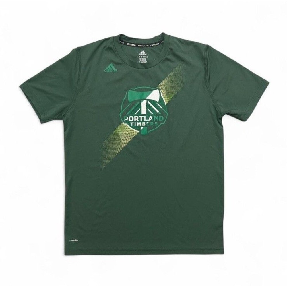 Adidas Portland Timbers MLS Green Soccer Shirt Youth Large 14/16 Climalite Tee